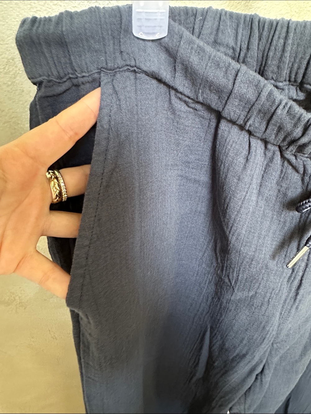 Quince 100% Organic Cotton Gauze Straight Leg Pants Indigo Blue sz large - Picture 6 of 10